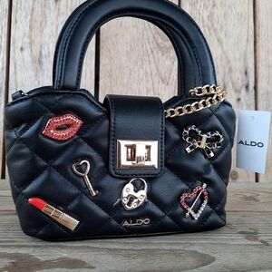 ALDO Lipstick Kisses Love Heart Small Tote Crossbody Handbag